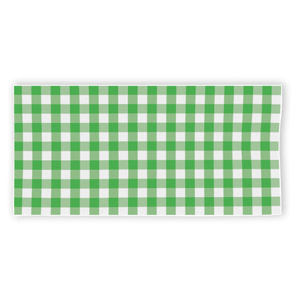Green And White Gingham Pattern Print Beach Towel