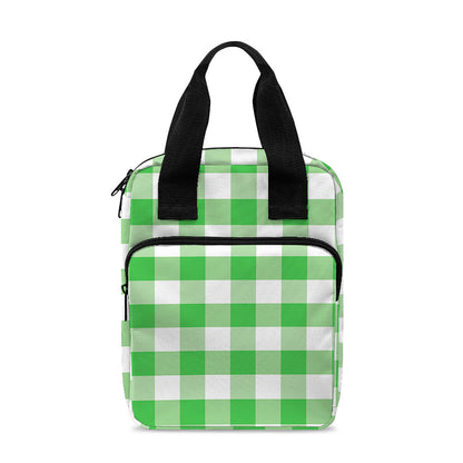 Green And White Gingham Pattern Print Bible Tote Bag