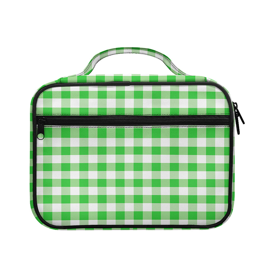 Green And White Gingham Pattern Print Briefcase Bible Bag