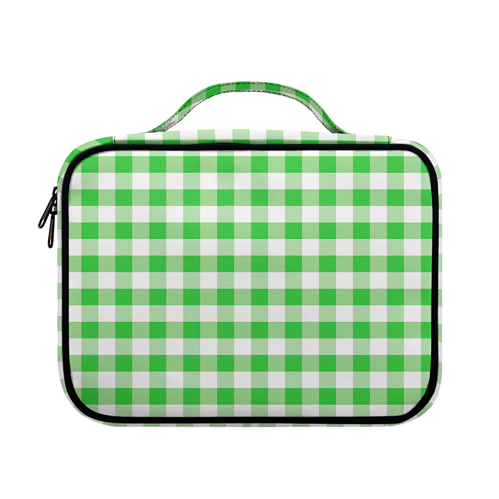 Green And White Gingham Pattern Print Briefcase Bible Bag