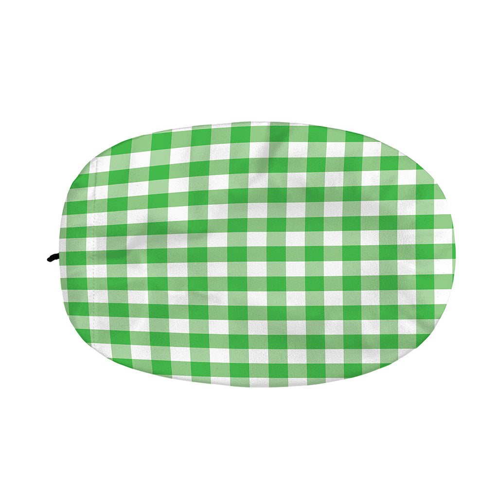 Green And White Gingham Pattern Print Car Side Mirror Covers