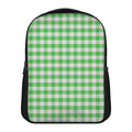 Green And White Gingham Pattern Print Casual Backpack