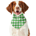 Green And White Gingham Pattern Print Dog Bandana