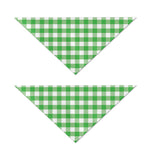 Green And White Gingham Pattern Print Dog Bandana