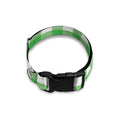 Green And White Gingham Pattern Print Dog Collar