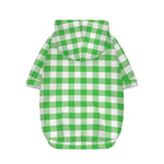 Green And White Gingham Pattern Print Dog Zip Up Hoodie