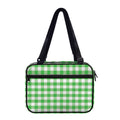 Green And White Gingham Pattern Print Double Strap Bible Bag