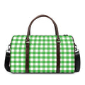 Green And White Gingham Pattern Print Duffel Bag