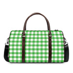 Green And White Gingham Pattern Print Duffle Bag