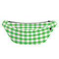 Green And White Gingham Pattern Print Fanny Pack