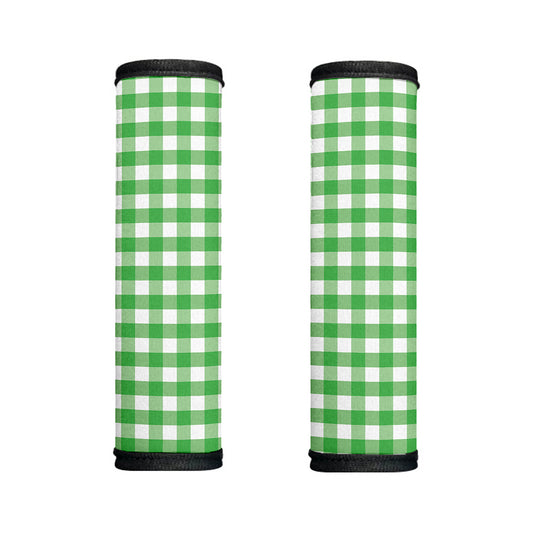 Green And White Gingham Pattern Print Handle Covers