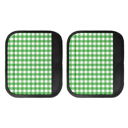 Green And White Gingham Pattern Print Handle Covers