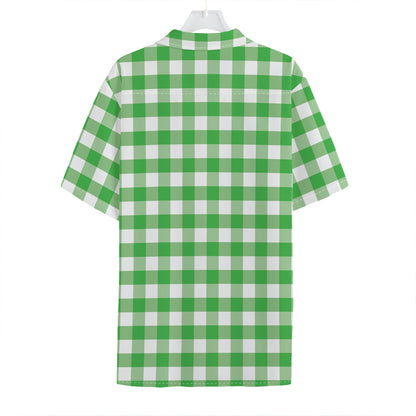Green And White Gingham Pattern Print Hawaiian Shirt