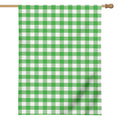 Green And White Gingham Pattern Print House Flag