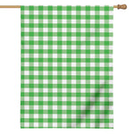 Green And White Gingham Pattern Print House Flag