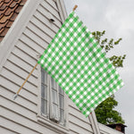 Green And White Gingham Pattern Print House Flag