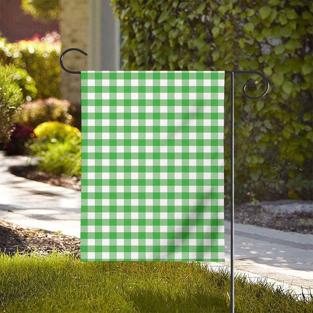 Green And White Gingham Pattern Print House Flag