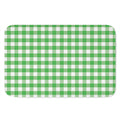 Green And White Gingham Pattern Print Indoor Door Mat