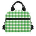 Green And White Gingham Pattern Print Insulated Lunch Bag