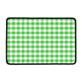 Green And White Gingham Pattern Print Kitchen Mat