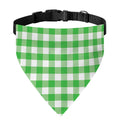 Green And White Gingham Pattern Print Over The Collar Dog Bandana