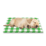 Green And White Gingham Pattern Print Pet Cooling Mat Cover