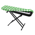 Green And White Gingham Pattern Print Piano Keyboard Cover