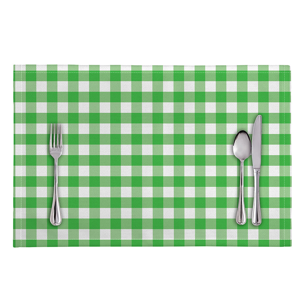 Green And White Gingham Pattern Print Placemat