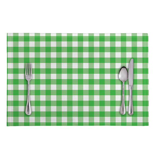 Green And White Gingham Pattern Print Placemat