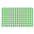Green And White Gingham Pattern Print Polyester Doormat