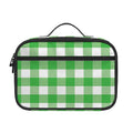 Green And White Gingham Pattern Print Portable Lunch Bag