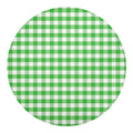 Green And White Gingham Pattern Print Round Blanket