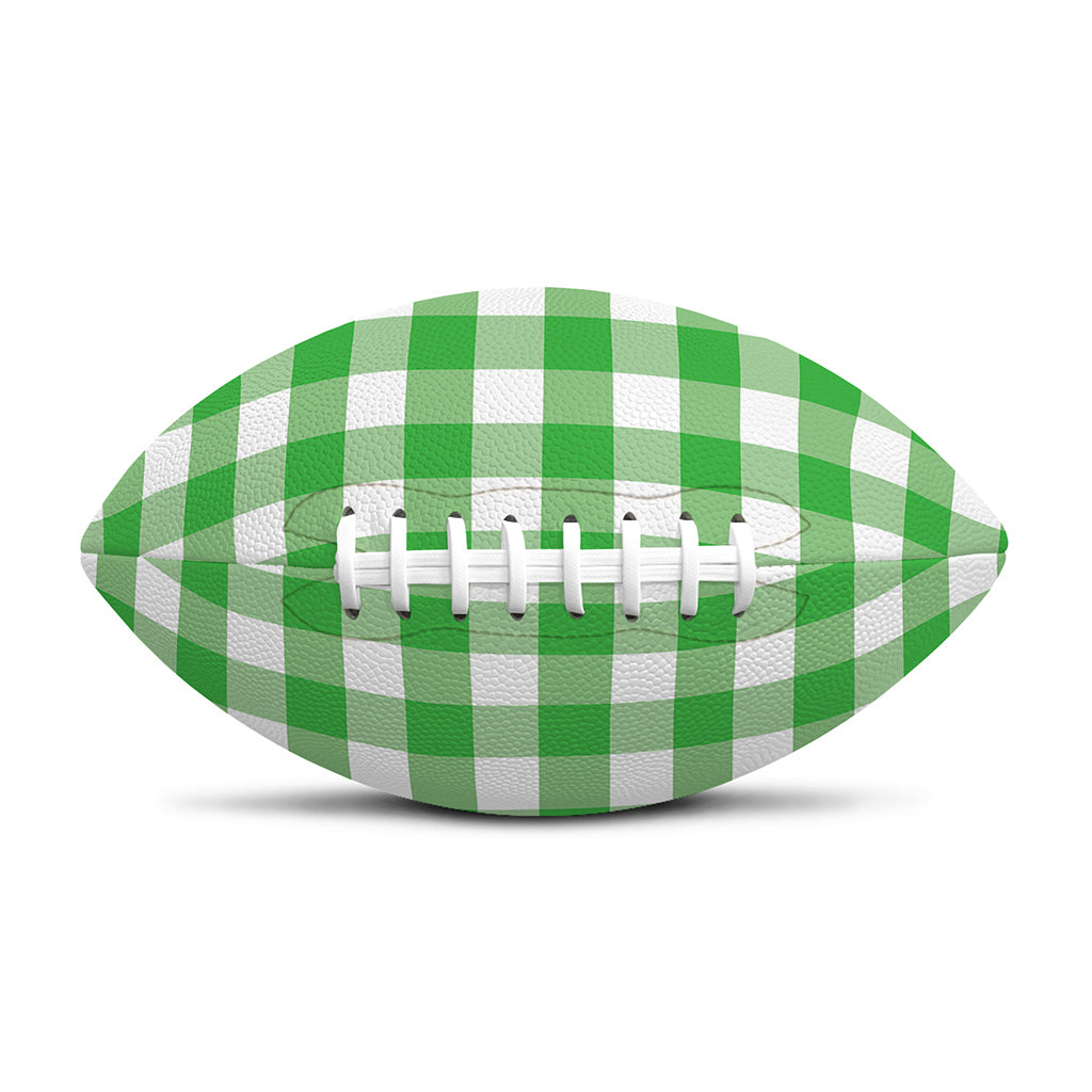 Green And White Gingham Pattern Print Rugby Ball