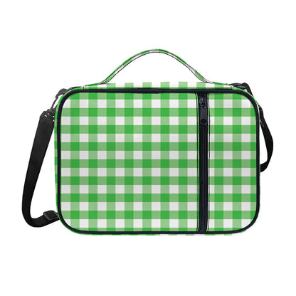 Green And White Gingham Pattern Print Shoulder Strap Bible Bag