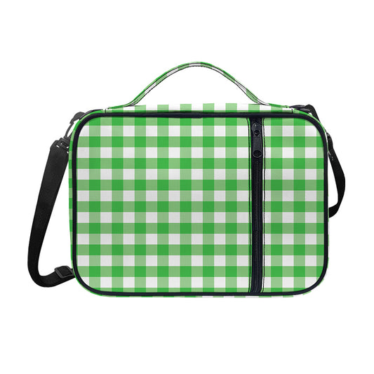 Green And White Gingham Pattern Print Shoulder Strap Bible Bag