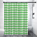 Green And White Gingham Pattern Print Shower Curtain