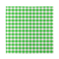Green And White Gingham Pattern Print Silk Bandana