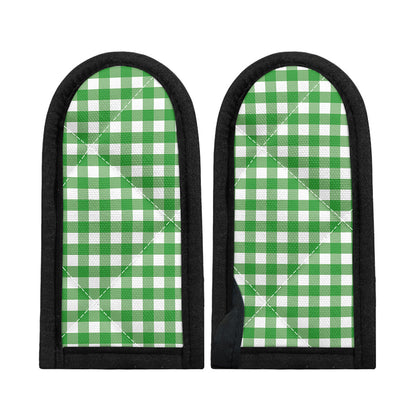 Green And White Gingham Pattern Print Skillet Handle Cover