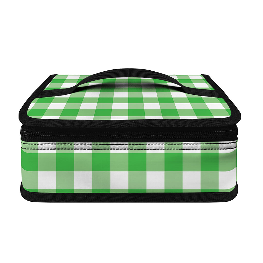 Green And White Gingham Pattern Print Small Lunch Bag