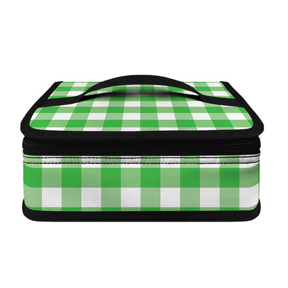 Green And White Gingham Pattern Print Small Lunch Bag