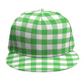 Green And White Gingham Pattern Print Snapback Cap