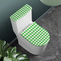 Green And White Gingham Pattern Print Toilet Lid And Tank Cover Set