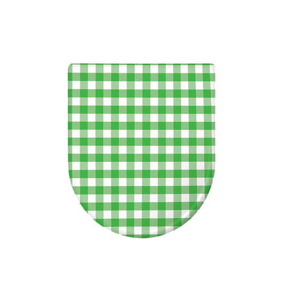 Green And White Gingham Pattern Print Toilet Lid Cover