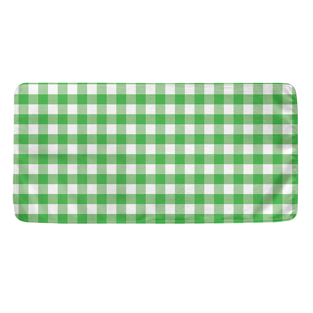 Green And White Gingham Pattern Print Towel