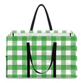 Green And White Gingham Pattern Print Utility Tote Bag