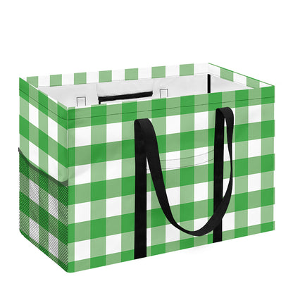 Green And White Gingham Pattern Print Utility Tote Bag