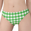 Green And White Gingham Pattern Print Women's Panties