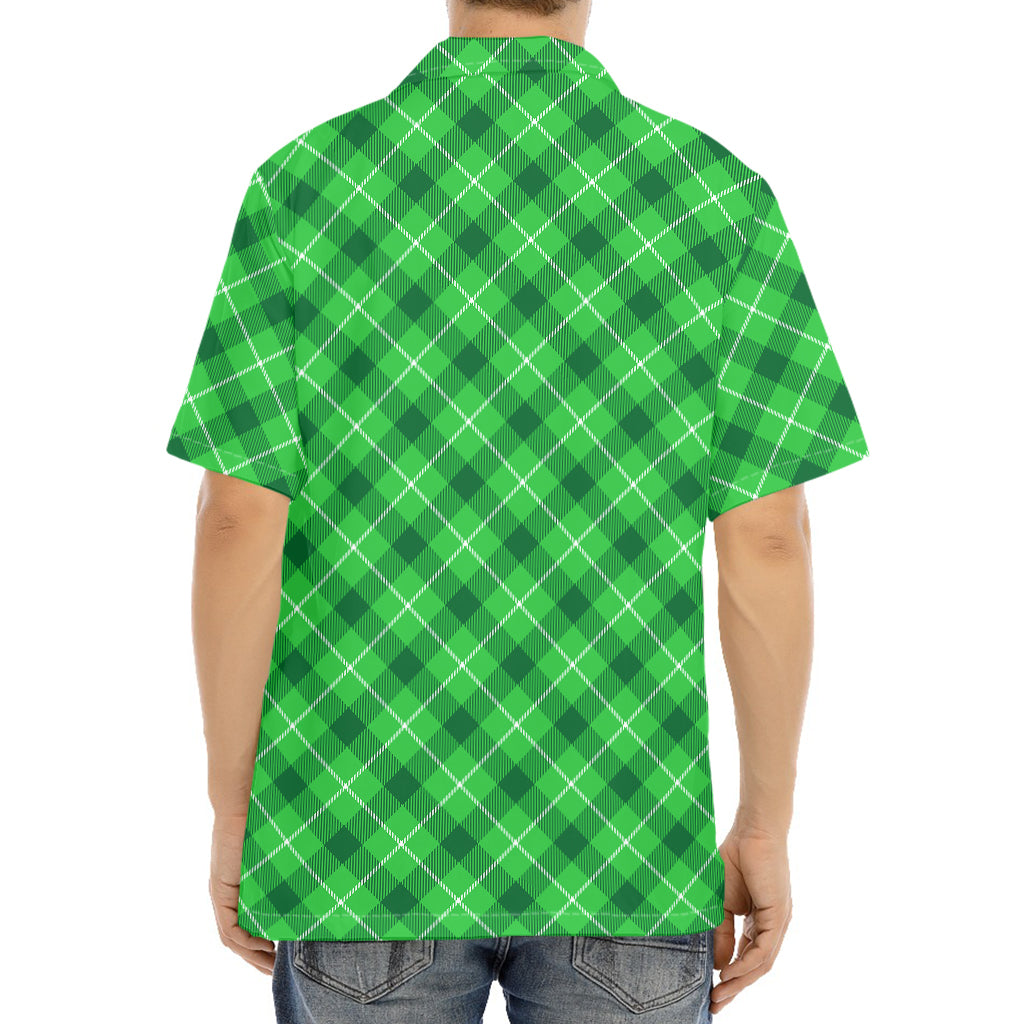 Green And White Plaid Pattern Print Aloha Shirt