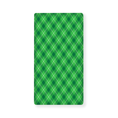 Green And White Plaid Pattern Print Baby Crib Sheet