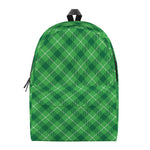 Green And White Plaid Pattern Print Backpack